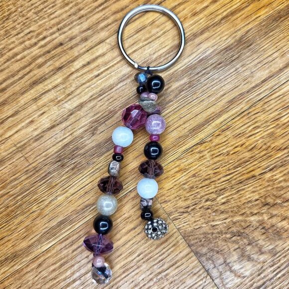 Sunstone, Moonstone & Rhodonite Gemstone Keychain – Handmade - Picture 4 of 5